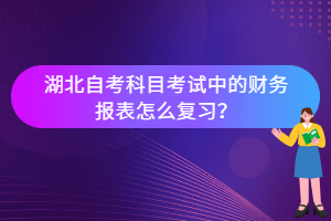 湖北自考科目考试中的财务报表怎么复习？