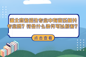 湖北自考招生专业中有音乐相关专业吗？符合什么条件可以报考？