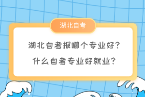 湖北自考报哪个专业好？什么自考专业好就业？