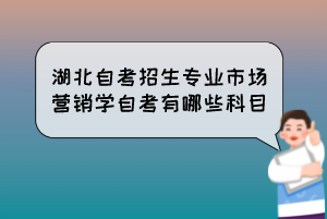 湖北自考招生专业市场营销学自考有哪些科目？