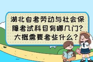 湖北自考劳动与社会保障考试科目有哪几门?大概需要考些什么? 湖北自考劳动与社会保障考试科目有哪几门?大概需要考些什么?