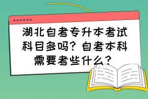 湖北自考专升本考试科目多吗？自考本科需要考些什么？