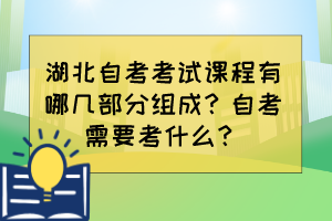 湖北自考考试课程有哪几部分组成?自考需要考什么? 湖北自考考试课程有哪几部分组成?自考需要考什么?