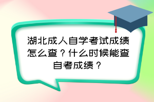 湖北成人自学考试成绩怎么查？什么时候能查自考成绩？