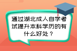 通过湖北成人自学考试提升本科学历的有什么好处？