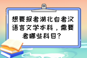 想要报考湖北自考汉语言文学本科,需要考哪些科目? 想要报考湖北自考汉语言文学本科,需要考哪些科目?