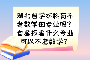湖北自学本科有不考数学的专业吗?自考报考什么专业可以不考数学? 湖北自学本科有不考数学的专业吗?自考报考什么专业可以不考数学?