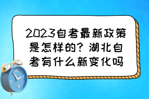 2023自考最新政策是怎样的?湖北自考有什么新变化吗? 2023自考最新政策是怎样的?湖北自考有什么新变化吗?