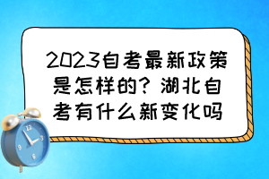 2023自考最新政策是怎样的？湖北自考有什么新变化吗？