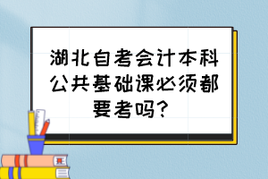 湖北自考会计本科公共基础课必须都要考吗？