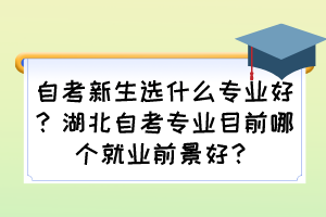 自考新生选什么专业好？湖北自考专业目前哪个就业前景好？