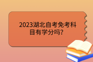 2023湖北自考免考科目有学分吗？