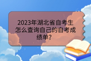 2023年湖北省自考生怎么查询自己的自考成绩单？