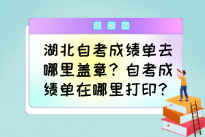 湖北自考成绩单去哪里盖章？自考成绩单在哪里打印？