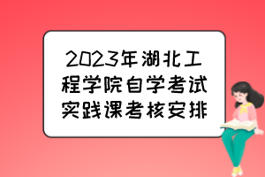 2023年湖北工程学院自学考试实践课考核安排