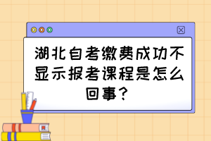 湖北自考缴费成功不显示报考课程是怎么回事？