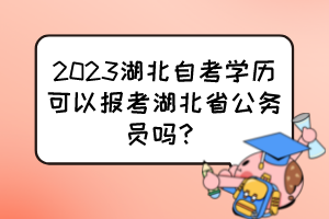 2023湖北自考学历可以报考湖北省公务员吗？