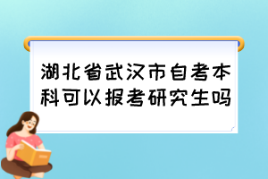 湖北省武汉市自考本科可以报考研究生吗? 湖北省武汉市自考本科可以报考研究生吗?