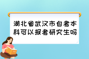 湖北省武汉市自考本科可以报考研究生吗？