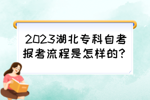 2023湖北专科自考报考流程是怎样的？