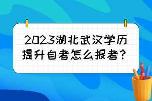 2023湖北武汉学历提升自考怎么报考？