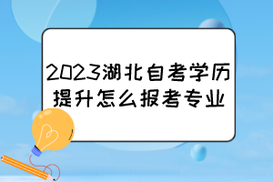 2023湖北自考学历提升怎么报考专业？