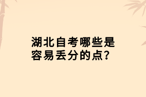 湖北自考哪些是容易丢分的点？