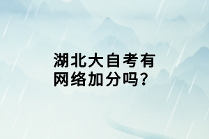 湖北大自考有网络加分吗？