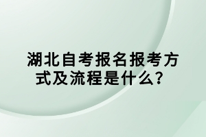 湖北自考报名报考方式及流程是什么？