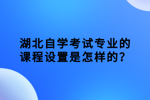 湖北自学考试专业的课程设置是怎样的？