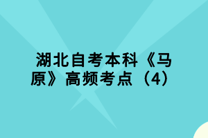 湖北自考本科《马原》客观题