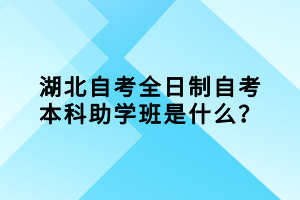 湖北自考全日制自考本科助学班是什么？