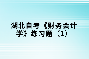 湖北自考《财务会计学》练习题（1）