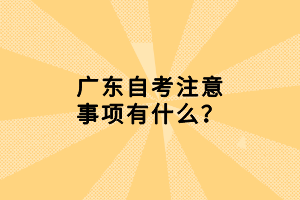 广东自考注意事项有什么？