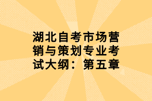 湖北自考市场营销与策划专业考试大纲：第五章