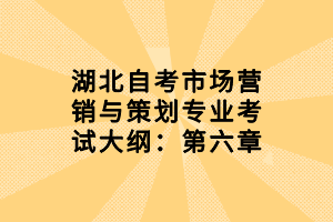 湖北自考市场营销与策划专业考试大纲：第六章