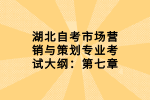 湖北自考市场营销与策划专业考试大纲：第七章