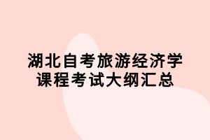 湖北自考旅游经济学课程考试大纲汇总