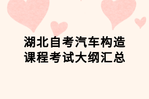 湖北自考汽车构造课程考试大纲汇总