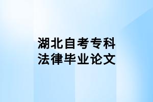 湖北自考专科法律毕业论文（1）