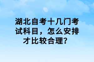 湖北自考十几门考试科目，怎么安排才比较合理？