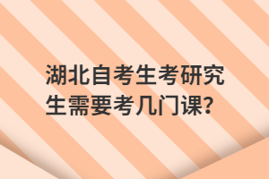 湖北自考生考研究生需要考几门课？