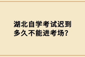 湖北自学考试迟到多久不能进考场？