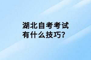 湖北自考考试有什么技巧？