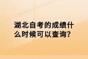 湖北自考的成绩什么时候可以查询？