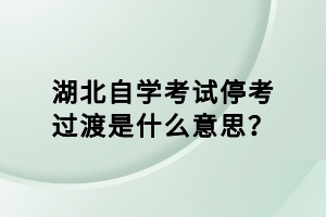 湖北自学考试停考过渡是什么意思？