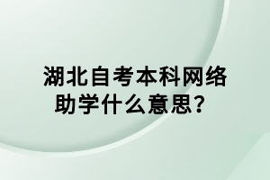 湖北自考本科网络助学什么意思？