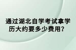 通过湖北自学考试拿学历大约要多少费用？