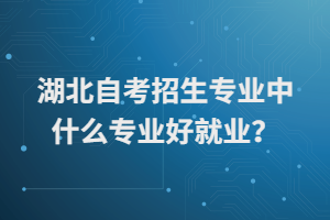 湖北自考招生专业中什么专业好就业？