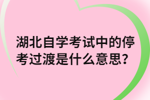 湖北自学考试中的停考过渡是什么意思？
